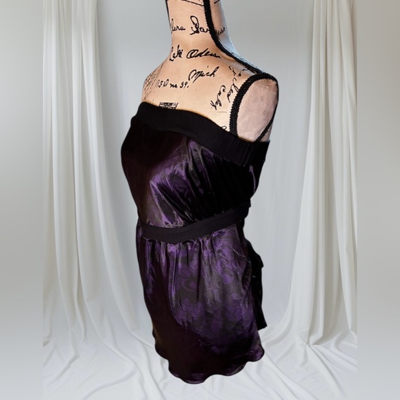 Lane Bryant Black & Purple Satin Strapless Top Plus Size 18/20 - Picture 3 of 8